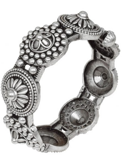 Antique Oxidisied German Silver Kada