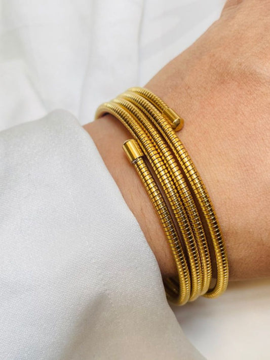 Buy Classic Golden Plated Four Layer Stretchable Bracelet - TheJewelbox