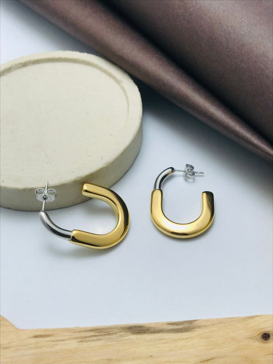 Buy Classic Golden and Silver Plated Minimal Hoop Earrings Online - TheJewelbox