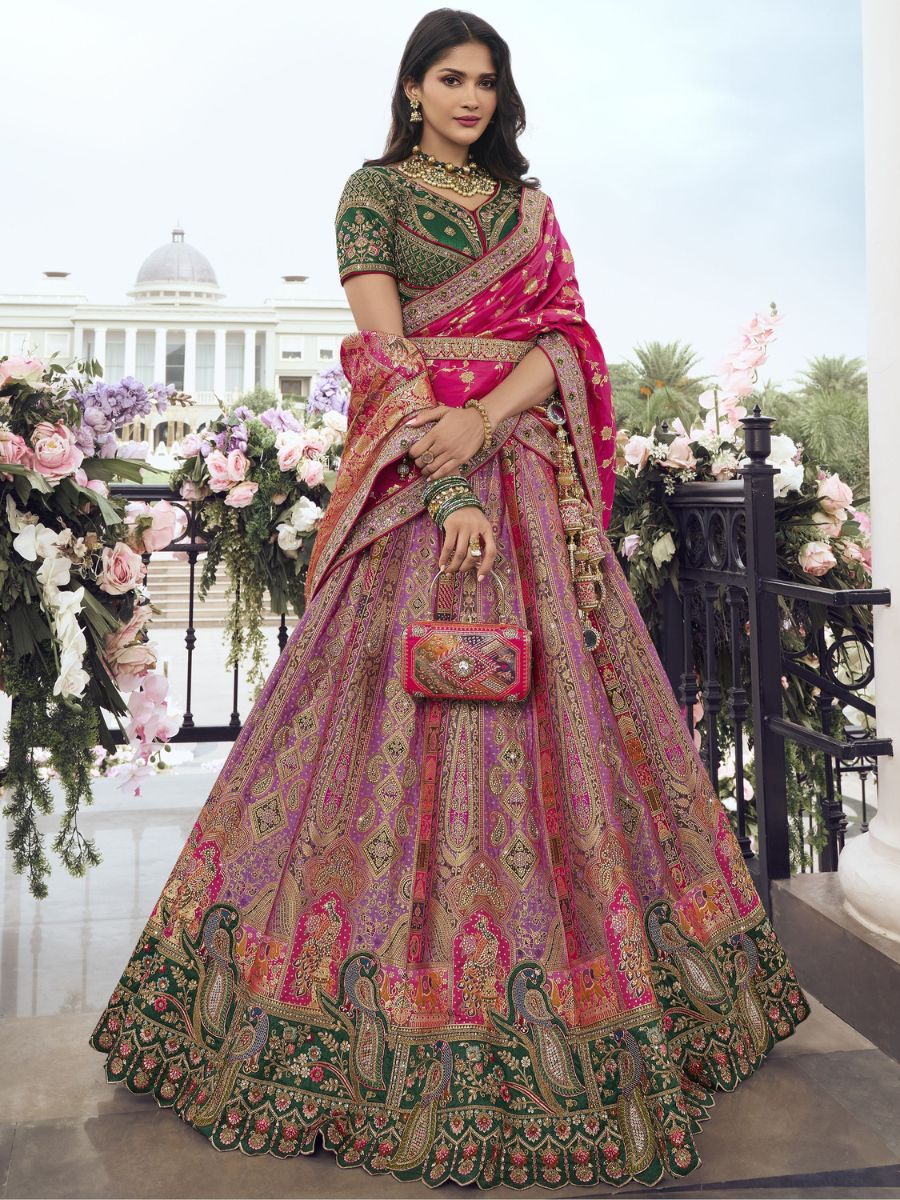 Buy Wedding Silk Banarasi Bridal Lehengas Online All Things About Wedding