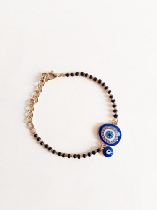 Buy Gold Plated Evil Eye Charm Hand Mangalsutra Bracelet - TheJewelbox